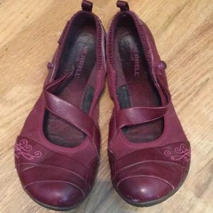 Burgundy maryjane flats
